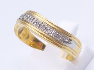 Pt850/K18 ダイヤ 0.08ct リング 3.4g